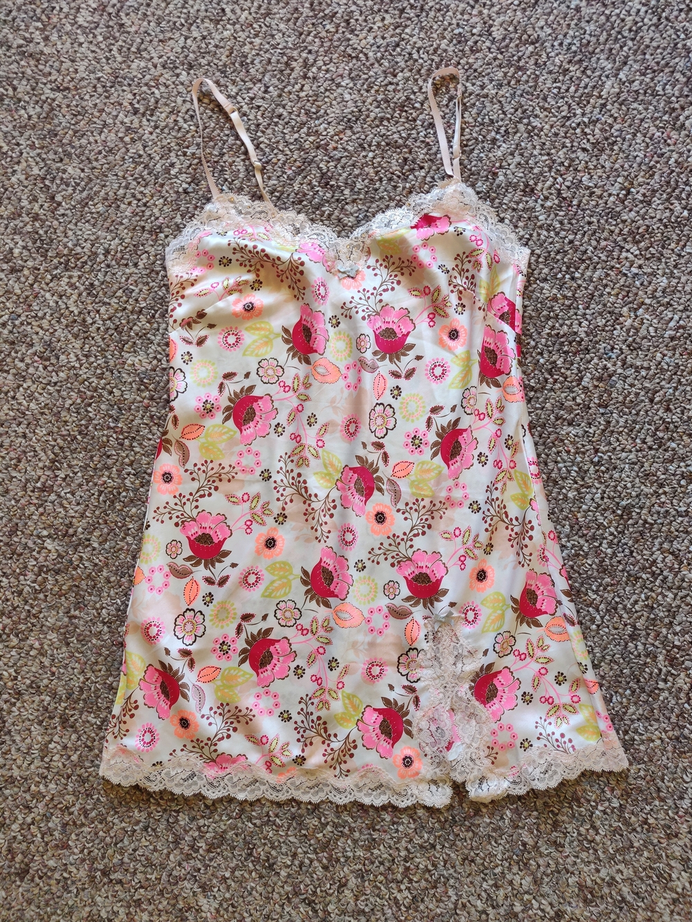 NWT Victoria's Secret Satin Floral Chemise Small